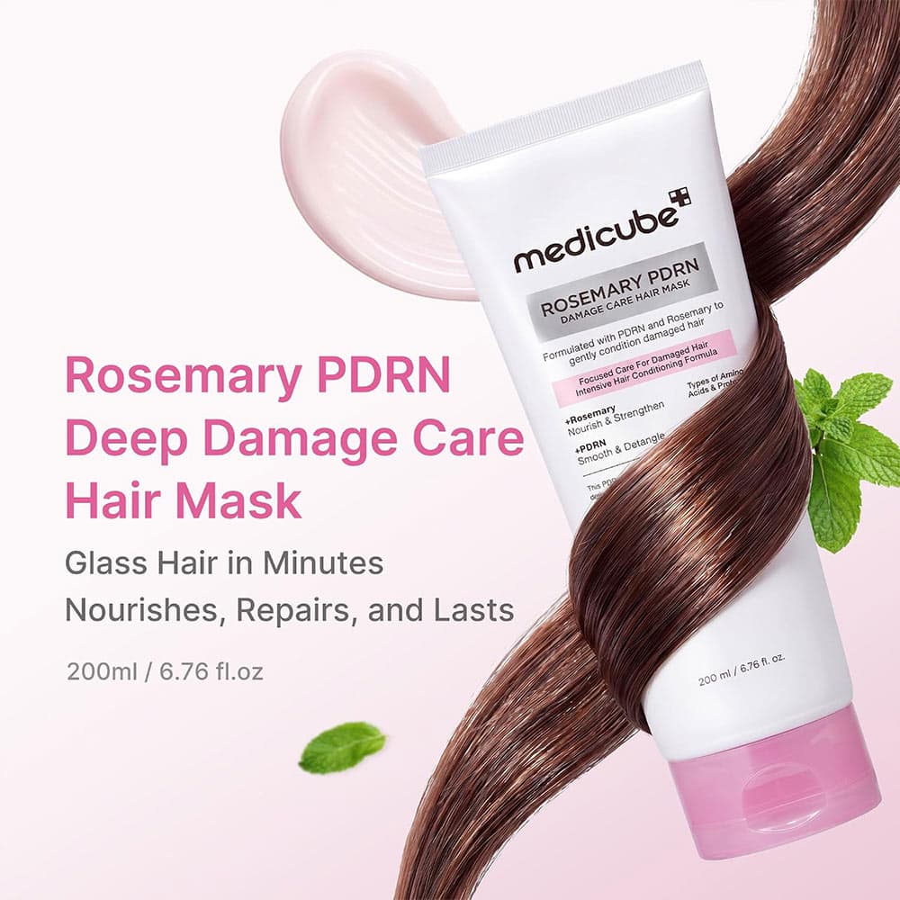 ماسک موی ترمیم کننده PDRN و رزماری مدی کیوب ضد ریزش، نرم کننده و ضد وز قوی مو Medicube Rosemary PDRN Damage Care Hair Mask — تصویر ۱۱