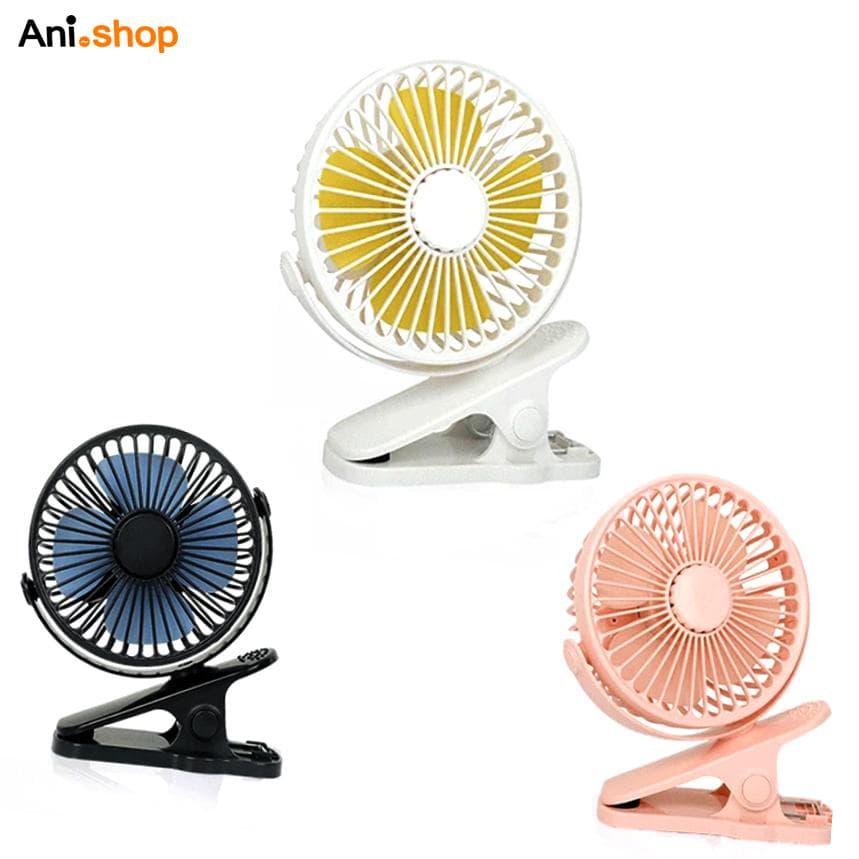 پنکه گیره ای چهار پر USB سری جدید مدل سفید و صورتی HJ-5059-4
