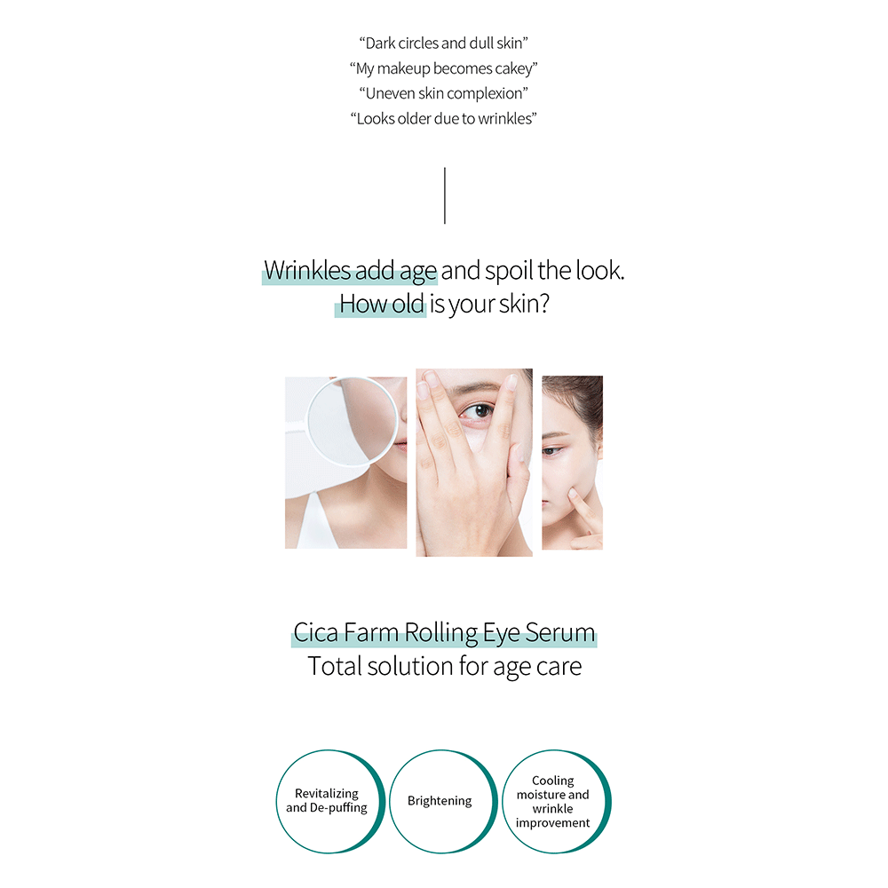 سرم دور چشم رولی سیکا فارم استی آبرسان، روشن کننده و تسکین دهنده Farm Stay Cica Farm Revitalizing Rolling Eye Serum — تصویر ۵