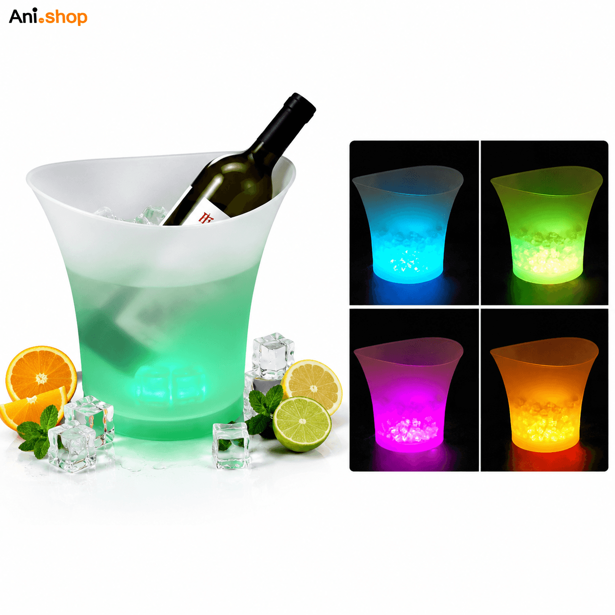 سطل یخ بلوتوثی مدل K-036 با اسپیکر و نورپردازی RGB