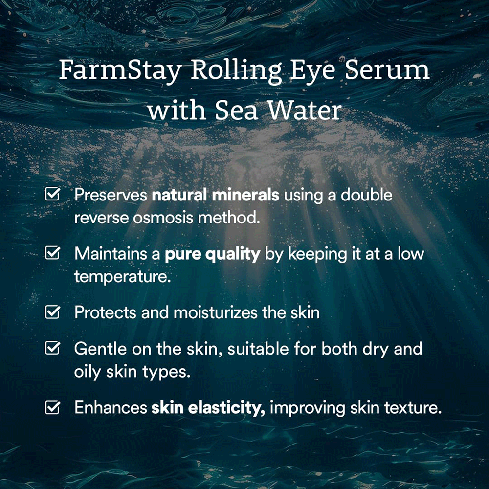سرم دور چشم رولی ویتامین و کلاژن فارم‌ استی روشن کننده، آبرسان و کاهش خطوط ریز FarmStay Vitamin & Collagen Rolling Eye Serum — تصویر ۷