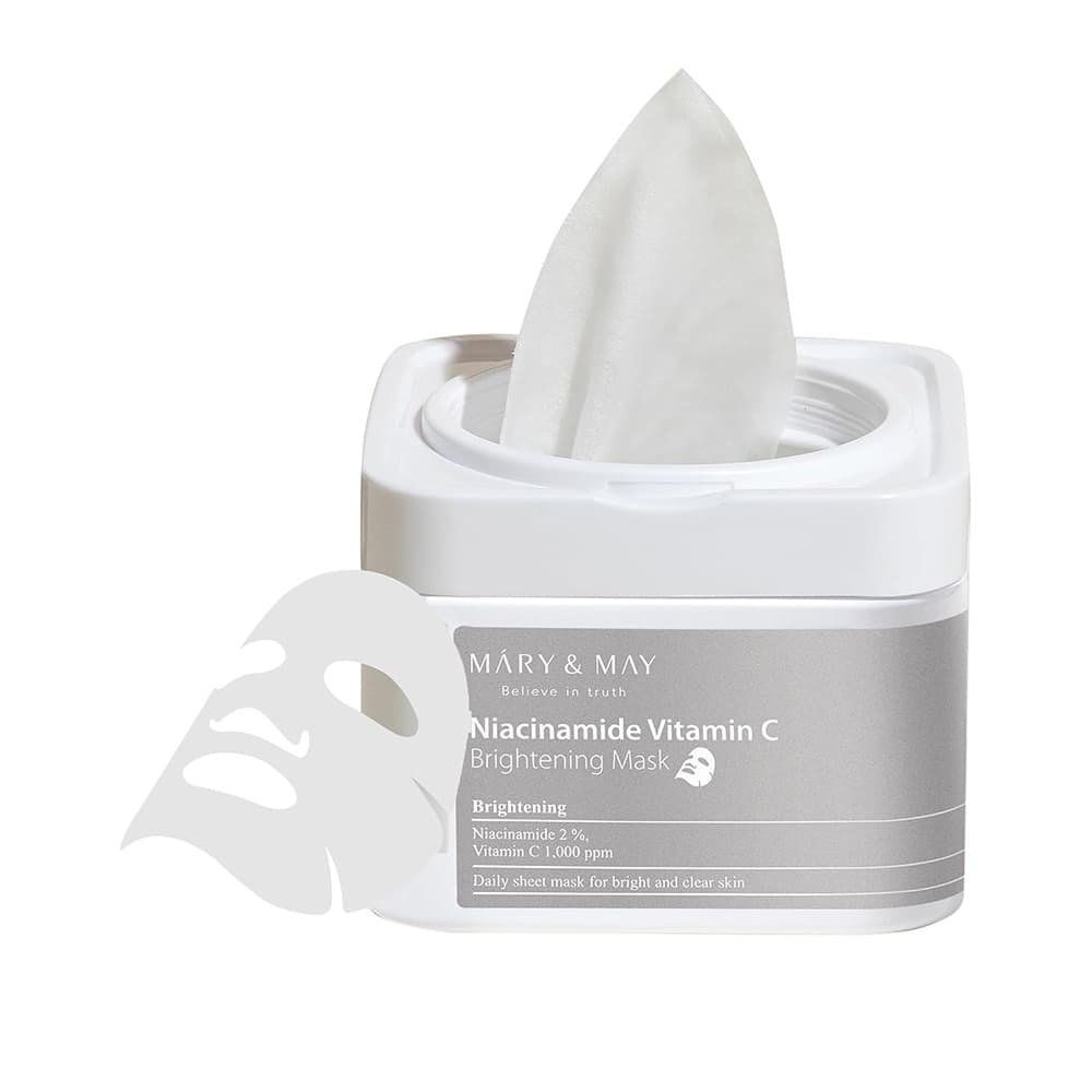 پک ماسک ورقه ای آبرسان و روشن کننده نیاسینامید و ویتامین سی مری اند می Mary&May Niacinamide Vitamin C Daily Mask