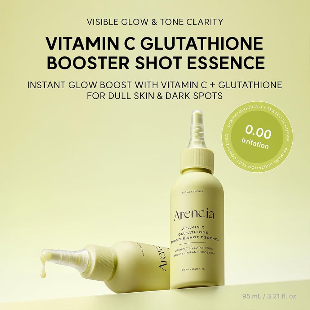 اسنس ویتامین سی و گلوتاتیون آرنسیا ضد لک، روشن کننده و تقویت سد دفاعی پوست Arencia Vitamin C Glutathione Booster Shot Essence — تصویر ۸