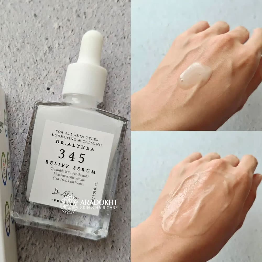 سرم ترمیم کننده جای جوش 345 دکتر التیا آبرسان و تسکین دهنده پوست Dr. Althea 345 Relief Serum — تصویر ۴