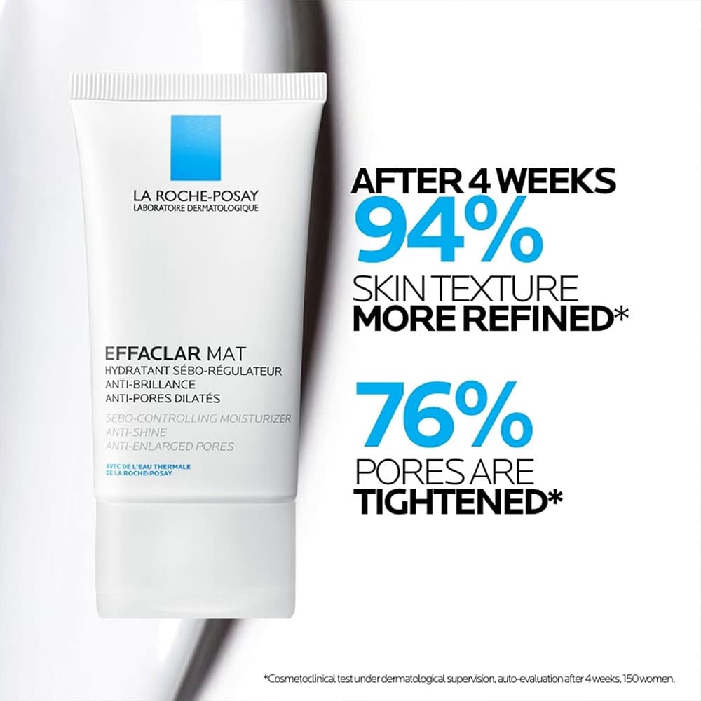 کرم مرطوب کننده افکلار پوست چرب لاروش پوزای La Roche-Posay Effaclar MAT Mattifying Face Moisturizer — تصویر ۸