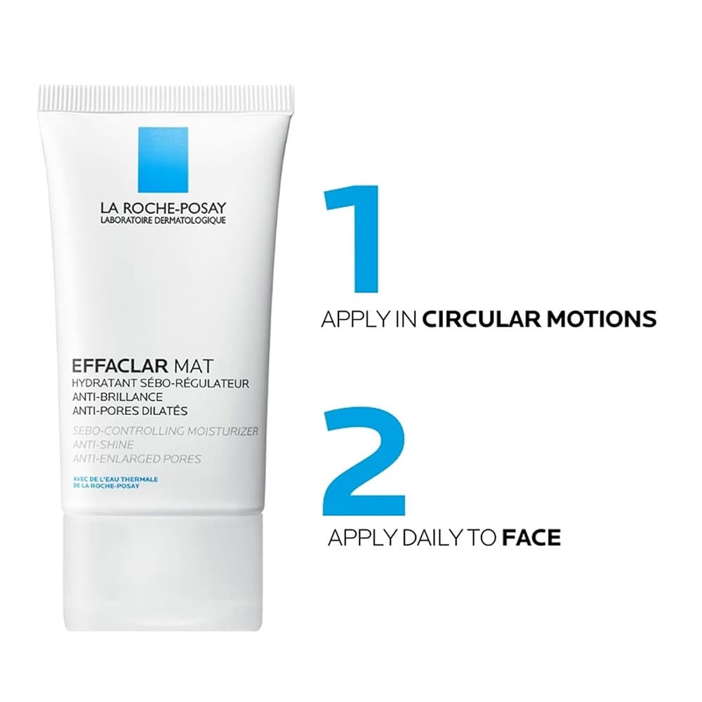 کرم مرطوب کننده افکلار پوست چرب لاروش پوزای La Roche-Posay Effaclar MAT Mattifying Face Moisturizer — تصویر ۹