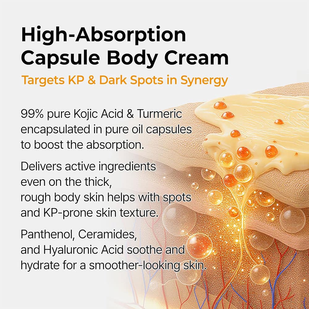 کرم کپسولی روشن کننده بدن کوجیک اسید و زردچوبه دکتر ملاکسین Dr.Melaxin Kojic Acid Turmeric Capsule Body Cream — تصویر ۶