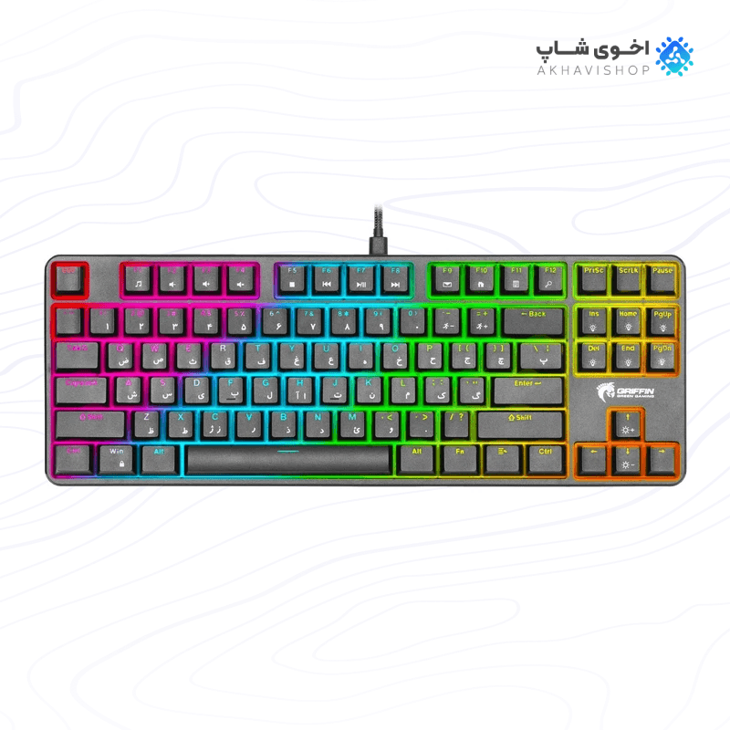 کیبورد گیمینگ RGB گرین مدل GK-801RGB با بدنه فلزی و نورپردازی پیشرفته