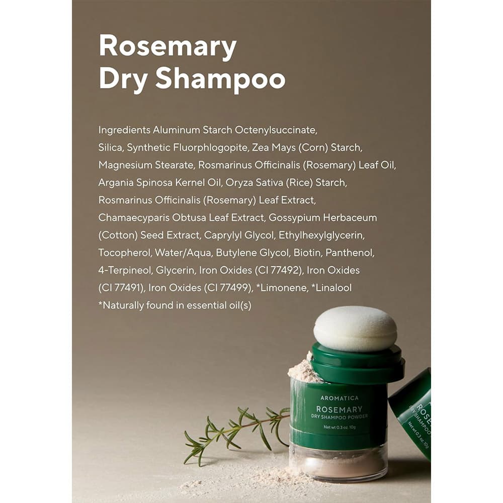 شامپو خشک رزماری آروماتیکا کنترل چربی، تقویت ساقه و ریشه مو AROMATICA Rosemary Dry Shampoo Powder — تصویر ۸