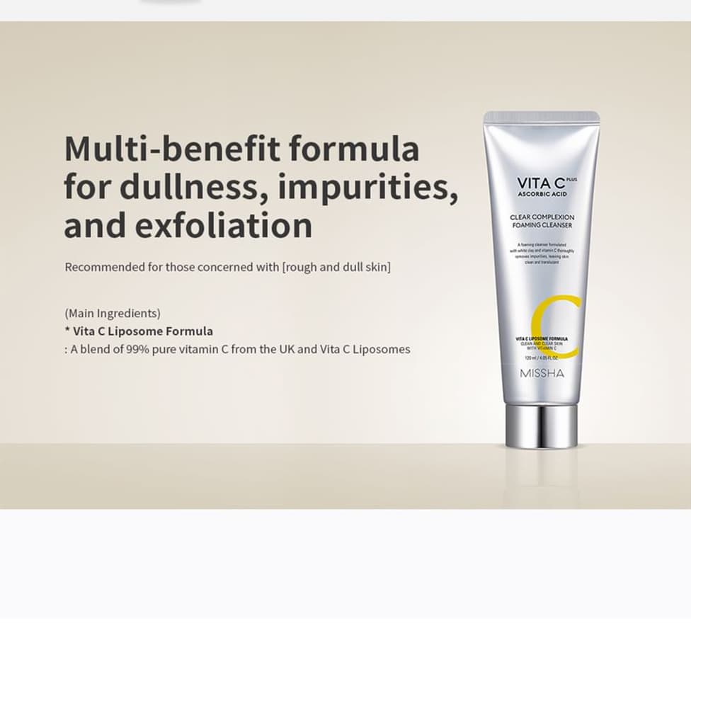 فوم روشن کننده ویتامین سی میشا Missha Vita C Plus Clear Complexion Foaming Cleanser — تصویر ۸