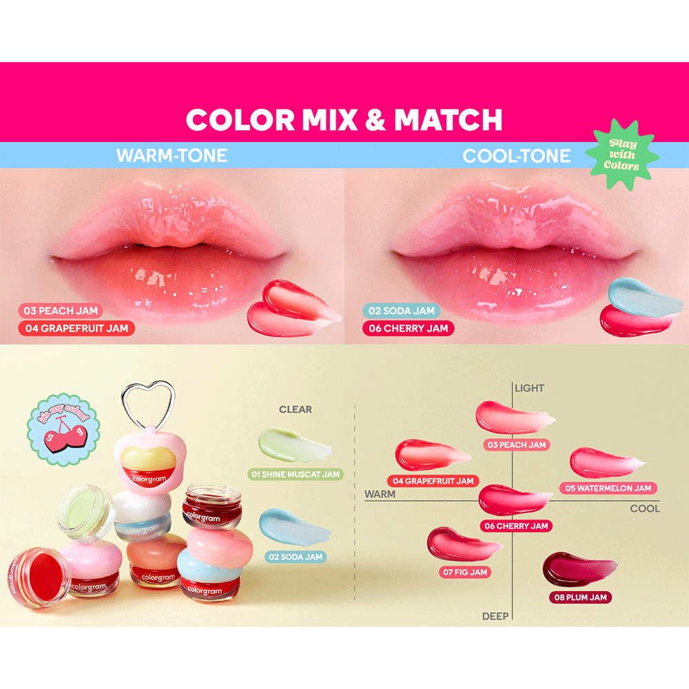 تینت کاسه ای براق لب کالرگرام COLORGRAM Tintin Dory Lip Jam — تصویر ۷
