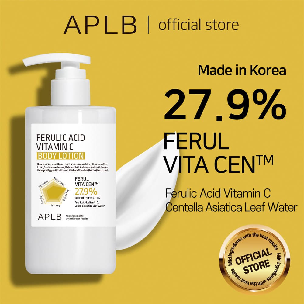 لوسیون بدن فرولیک اسید و ویتامین سی APLB روشن کننده و جوانساز پوست APLB Ferulic Acid Vitamin C Body Lotion — تصویر ۴