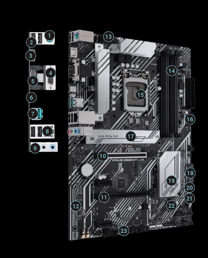 مادربرد ایسوس مدل LGA1200 MOTHERBOARD ASUS PRIME B560 PLUS — تصویر ۶