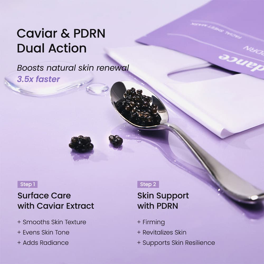ماسک ورقه ای PDRN و خاویار بایودنس ضد چروک درخشان کننده و آبرسان پوست BIODANCE Rejuvenating Caviar PDRN Real Deep Mask — تصویر ۹