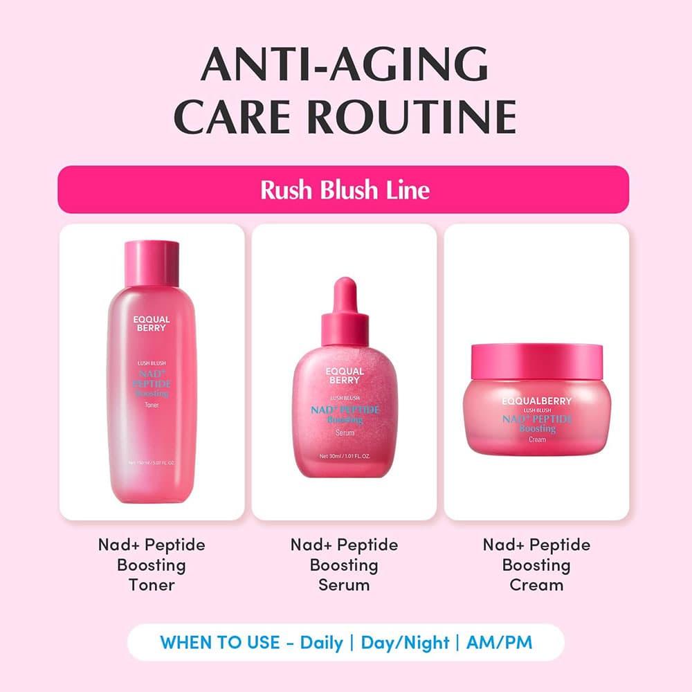 تونر NAD+ و پپتاید اکوال بری ضد چروک، جوانساز و درخشان کننده پوست EQQUALBERRY NAD+ Peptide Boosting Toner — تصویر ۸
