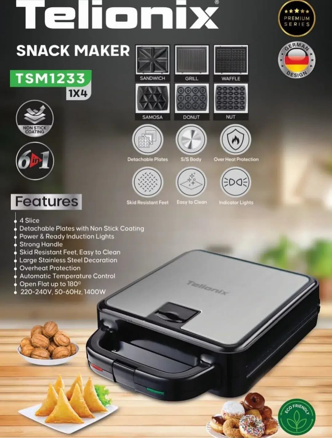 ساندویچ ساز تلیونیکس مدل TSM1233 — تصویر ۳