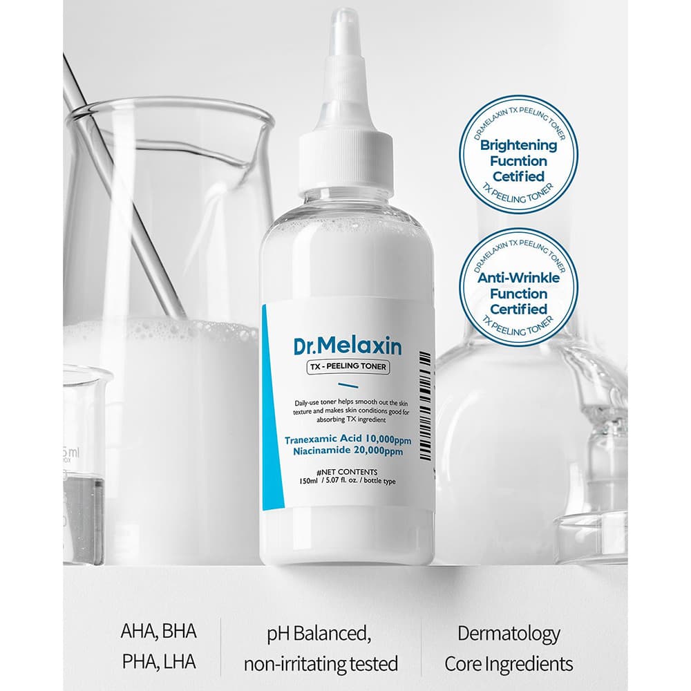 تونر پیلینگ و ترانگزامیک اسید دکتر ملاکسین لایه بردار و ضد لک قوی پوست Dr.Melaxin TX Peeling Toner — تصویر ۷