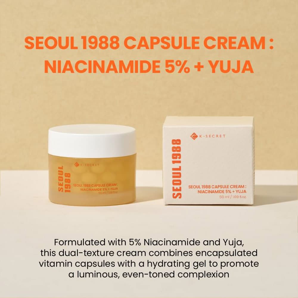 کرم کپسولی یوجا نیاسینامید 5% کی سکرت ضد لک و روشن کننده پوست K-SECRET SEOUL 1988 Capsule Cream Niacinamide 5% + Yuja — تصویر ۱۱