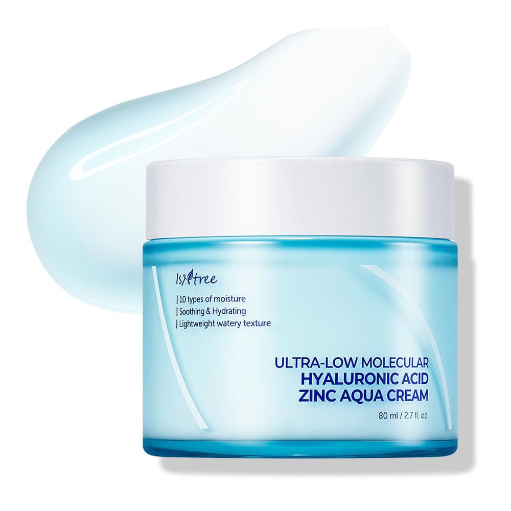 آکوا کرم آبرسان ریز مولکولی هیالورونیک اسید ایزنتری ISNTREE ULTRA-LOW MOLECULAR HYALURONIC ACID ZINC AQUA CREAM
