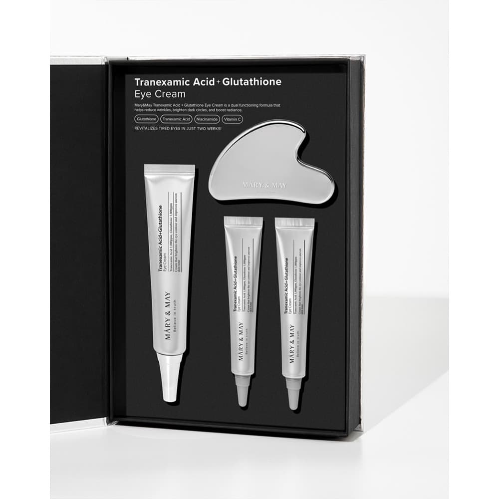 پک اختصاصی دور چشم ترانگزامیک اسید و گواشا مری اند می Mary &amp; May Glutathione Eye Cream Kit — تصویر ۳