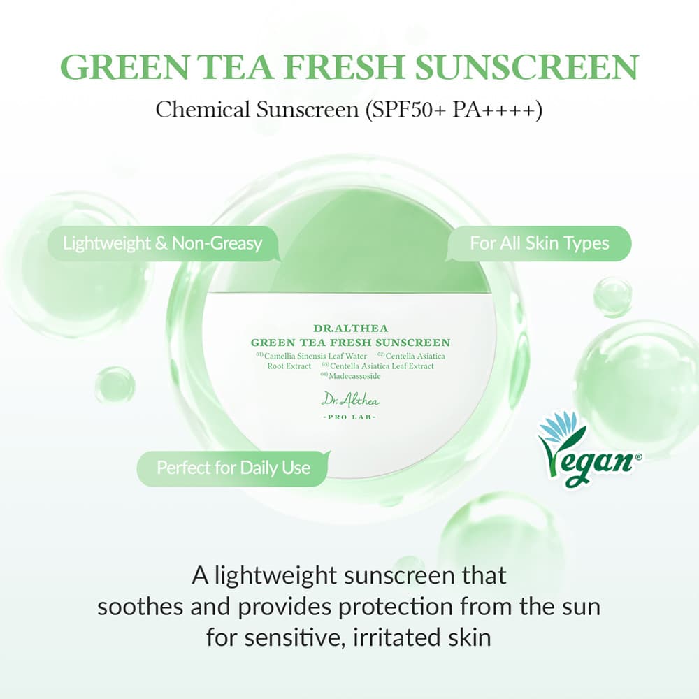 ضد آفتاب چای سبز دکتر التیا تسکین دهنده قوی پوست Dr. Althea Green Tea Fresh Sunscreen — تصویر ۵