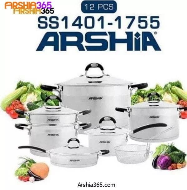 سرویس قابلمه استیل 12پارچ عرشیا SS1401-1755 — تصویر ۳