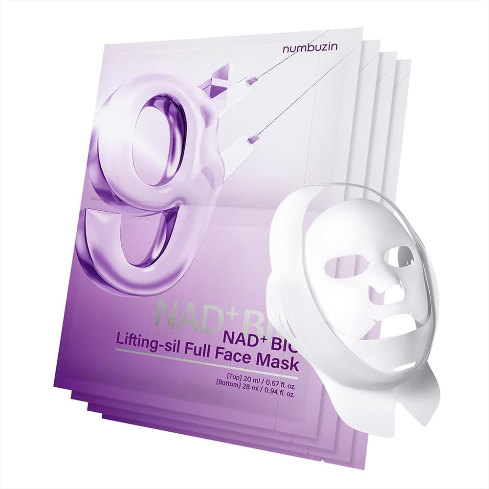 ماسک ضد چروک بایو لیفتینگ شماره 9 نامبوزین Numbuzin No.9 Sheet Mask NAD+ BIO Lifting-sil Full Face Mask