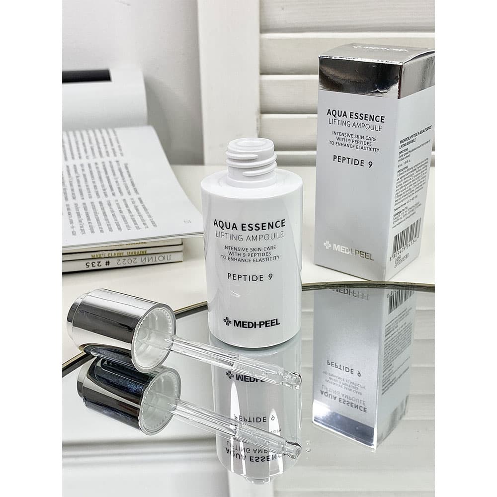 آمپول ضد چروک و روشن کننده 9 پپتاید آکوا اسنس مدی پیل MEDI-PEEL Peptide 9 Aqua Essence Lifting Ampoule — تصویر ۴