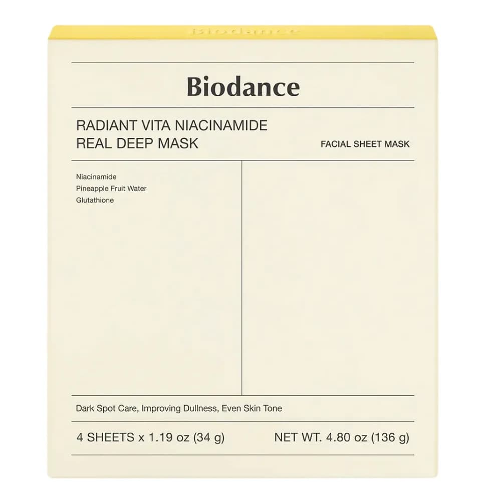 ماسک ویتا نیاسینامید بایودنس ضد لک و روشن کننده پوست Biodance Radiant Vita Niacinamide Real Deep Mask — تصویر ۱۰
