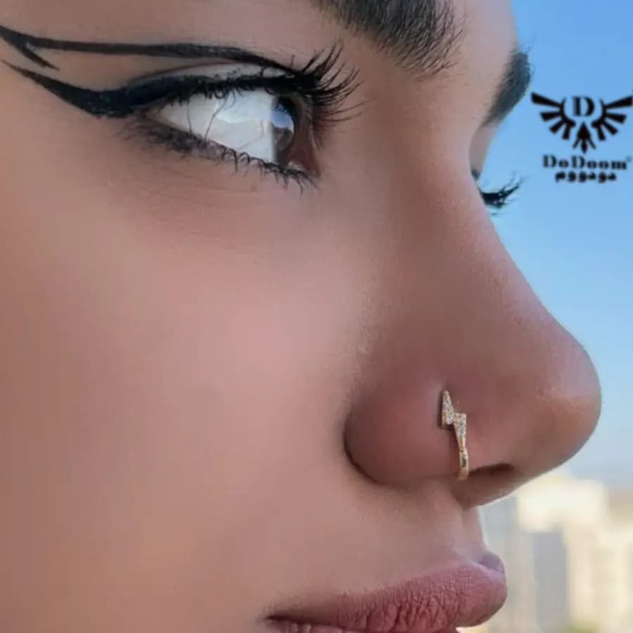 پیرسینگ فیک بینی زیبا P06 — تصویر ۳
