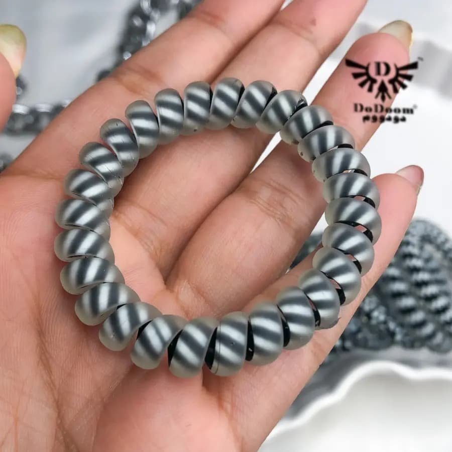کش سیم تلفنی طرحدار مات مشکی K66 — تصویر ۸