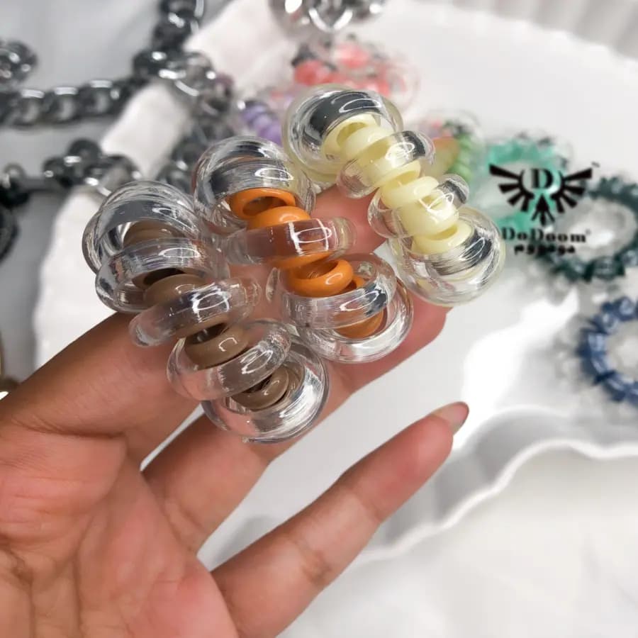 کش سیم تلفنی دولایه رنگی K60 — تصویر ۴