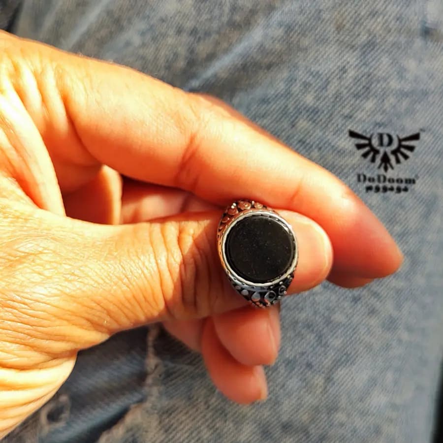 انگشتر طرح اشک مردانه استیل R34 — تصویر ۳