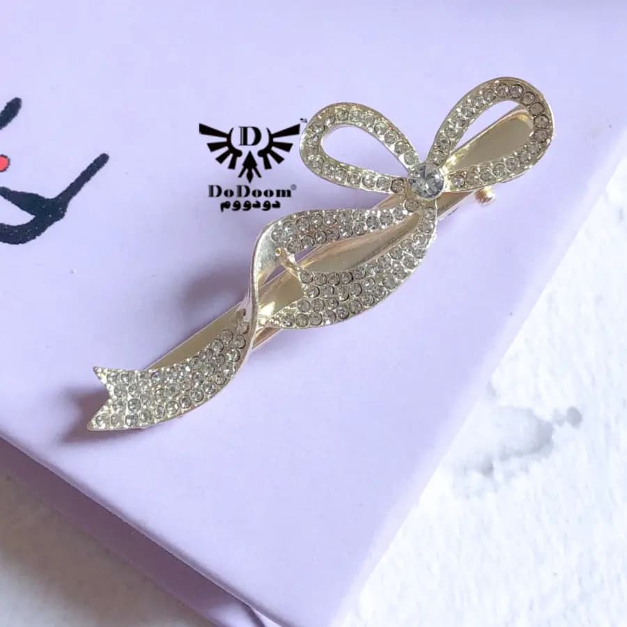 گیره مو چفتی پاپیون آویزدار G181 — تصویر ۲