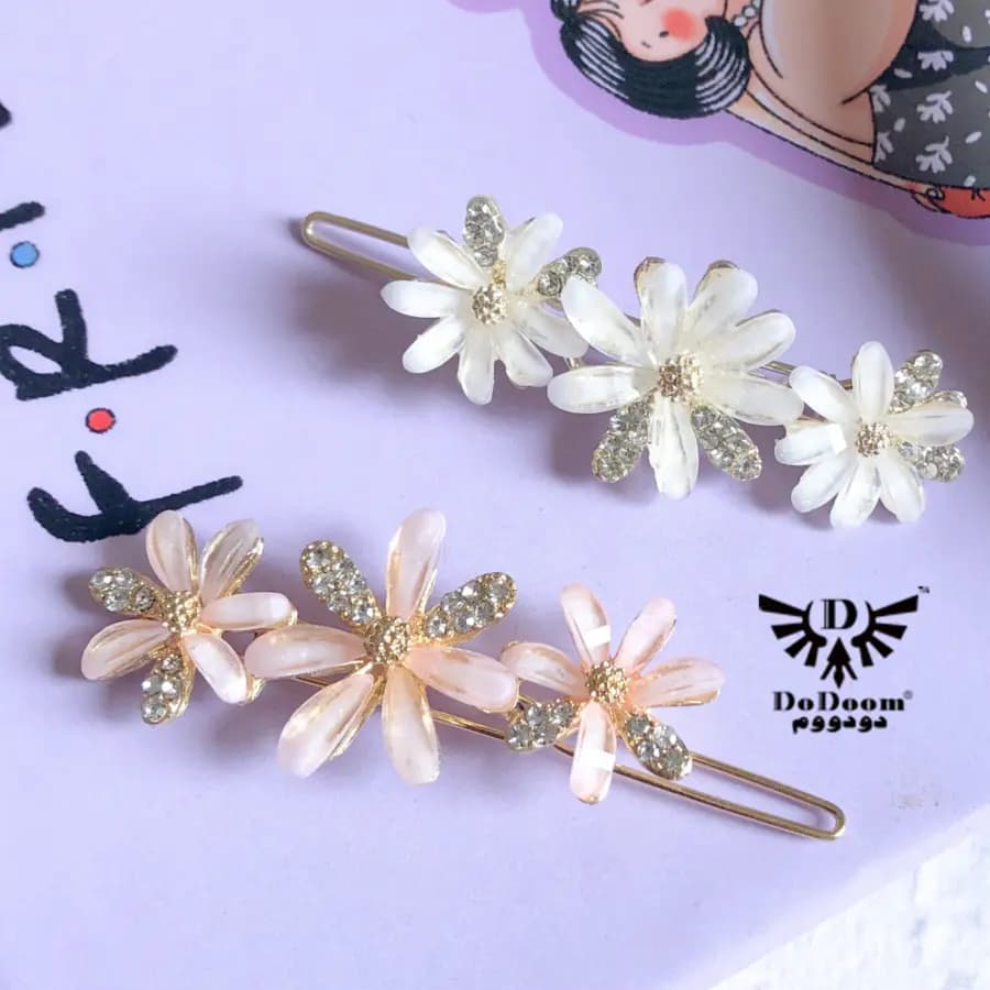 گیره مو چفتی گل یاس G178 — تصویر ۲