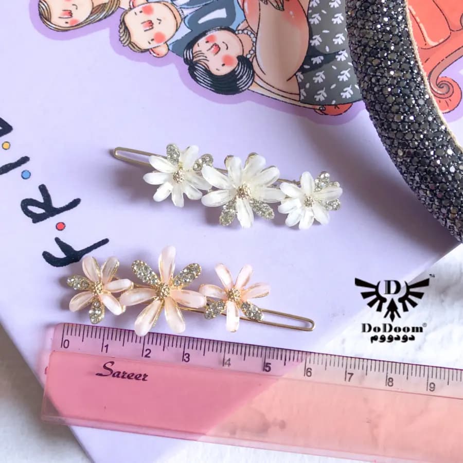 گیره مو چفتی گل یاس G178 — تصویر ۳