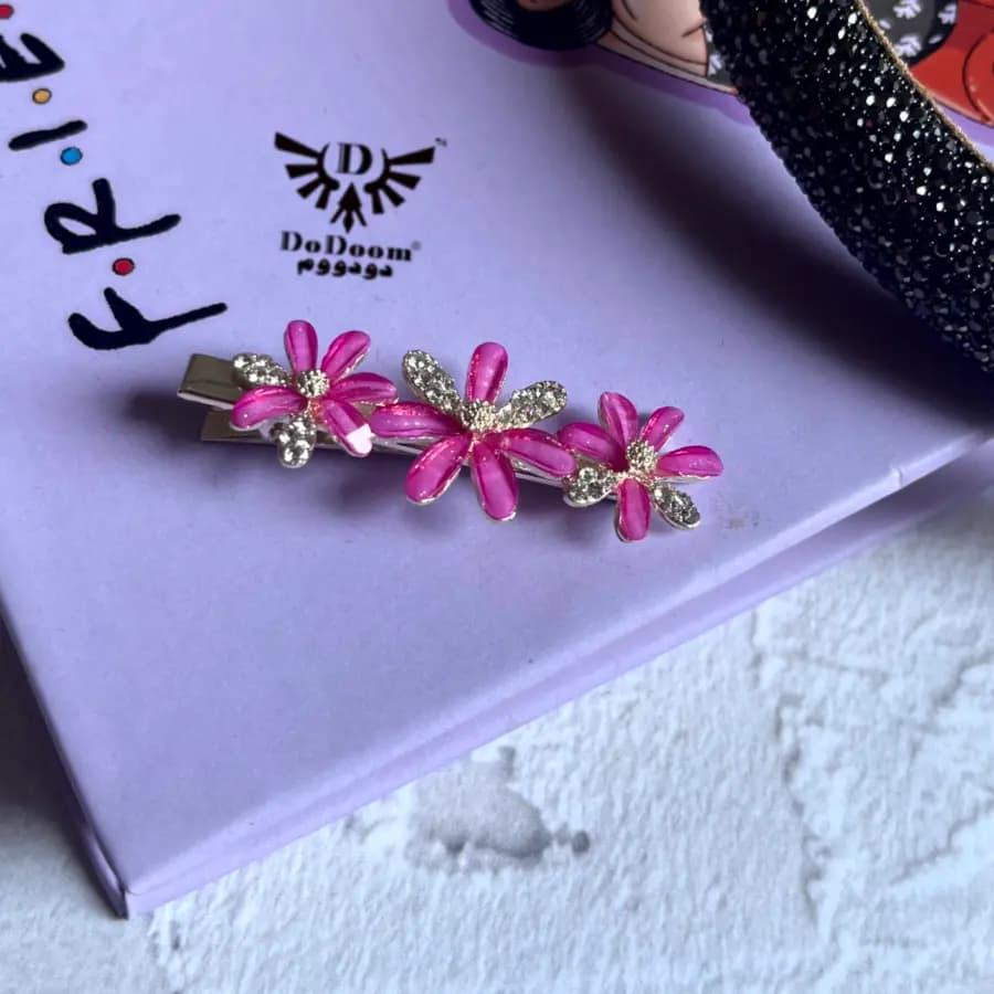 گیره مو چفتی گل یاس G178 — تصویر ۵