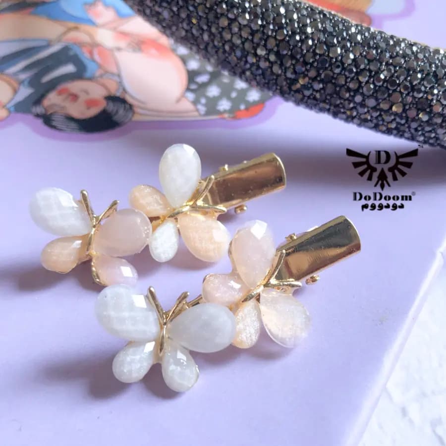 گیره مو پروانه رنگی G168