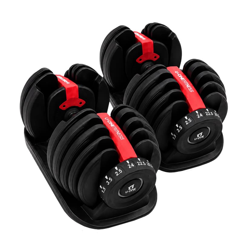 دمبل متغیر بدنسازی U-One fitness وزن 2.5 تا 24 کیلوگرم بسته دو عددی — تصویر ۲