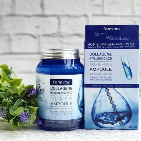 آمپول آبرسان و جوانساز کلاژن و هیالورونیک اسید -Farm Stay collagen & hyaluronic acid all in one ampoule 250ml — تصویر ۴