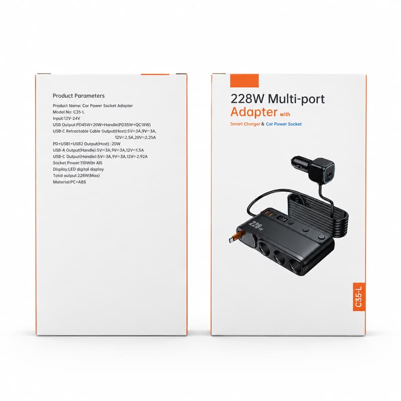 شارژر فندکی خودرو مدل Multi-Port-C35-L — تصویر ۶
