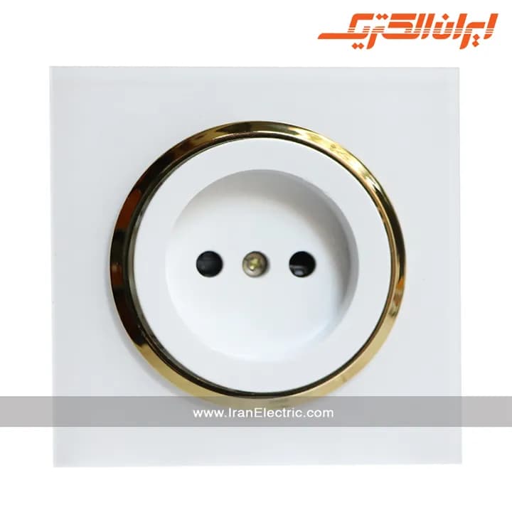 پریز برق ساده اسپادانا سفید زه طلایی — تصویر ۳