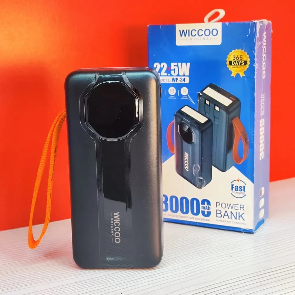 پاور بانک 22.5 وات ویکو مدل WP34 ظرفیت 30000 میلی آمپر ساعت-چراغ دار(اصل) — تصویر ۷