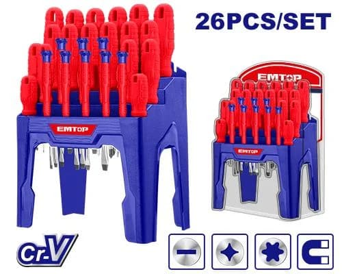 ست پیچ‌گوشتی ۲۶ تکه EMTOP مدل ESST2601 — تصویر ۴