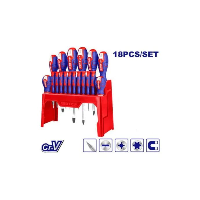 ست پیچگوشتی ۱۸ تکه EMTOP مدل ESST1802 — تصویر ۲