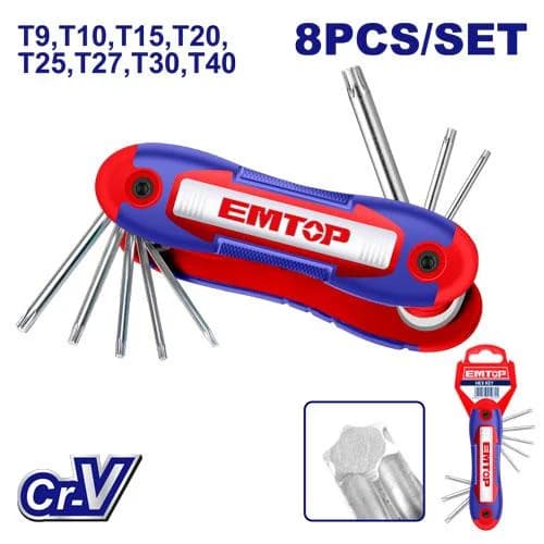 ست تورکس ۸ تکه EMTOP مدل EHKY4083 کلید تورکس جیبی — تصویر ۴