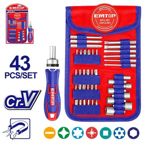 ست ۴۳ عددی سری پیچ‌گوشتی EMTOP مدل EBST04302
