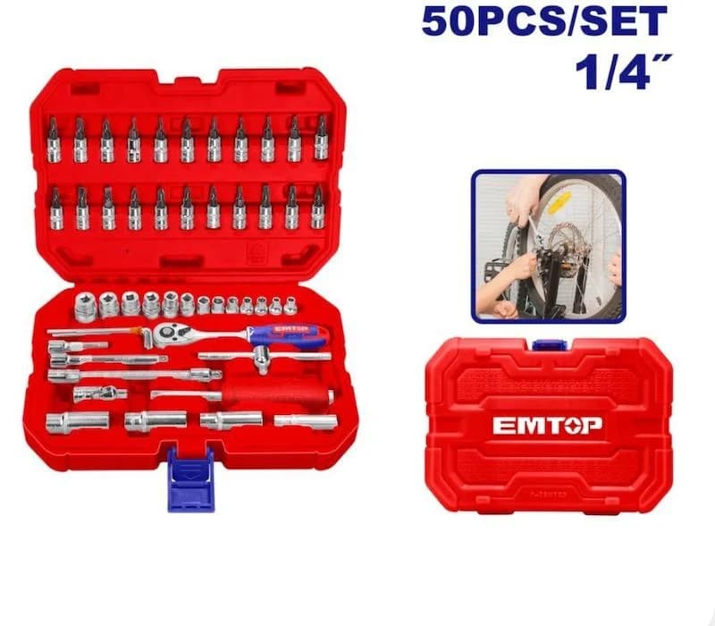 جعبه بکس و بیت 50 پارچه EMTOP مدل ESKT14501 — تصویر ۳