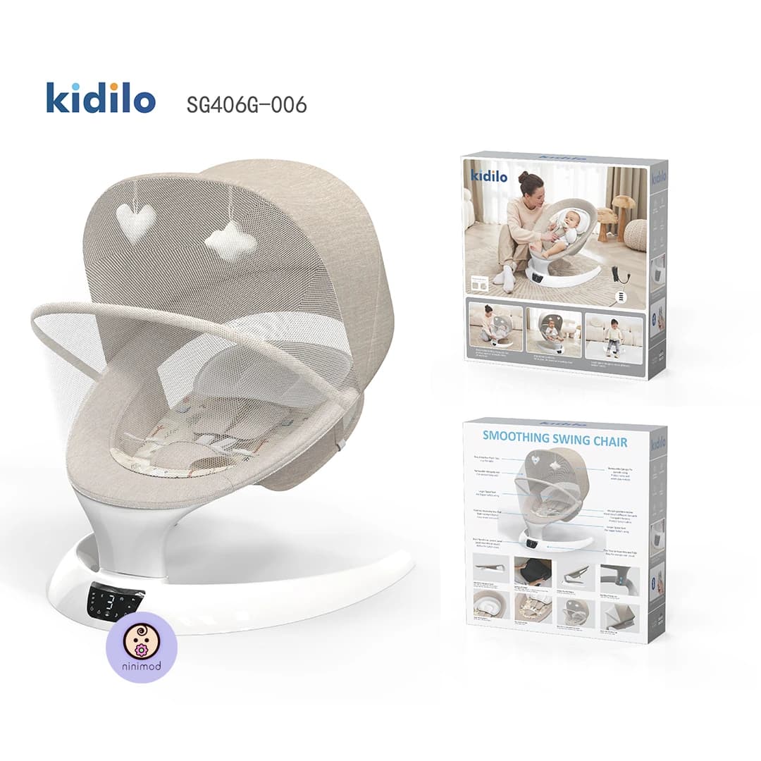 گهواره و نی نی لای لای موزیکال کیدیلو مدل Kidilo Cradle SG406G — تصویر ۴