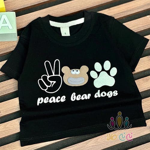تیشرت بچگانه طرح ردپا Dogs مشکی — تصویر ۳